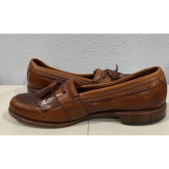 Allen Edmonds Shoes Mens 11 Brown Tassel Loafer Kiltie Leather Woven USA Made main image 6